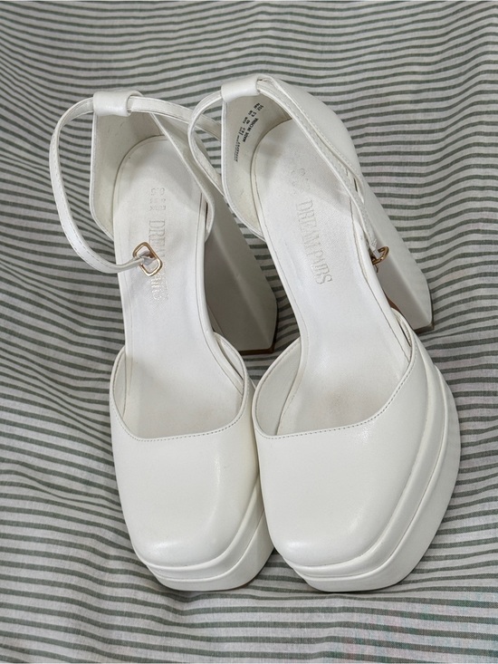 Dream Pairs Shoes - White Platform Block Heels - Dream Pairs